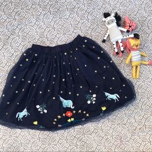 Hanna Andersson Blue Tulle Unicorn Star Skirt XL